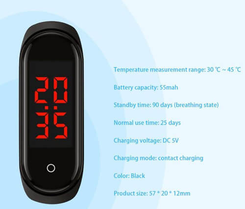 Thermometer Bracelet  for temperature measurement detect fever 